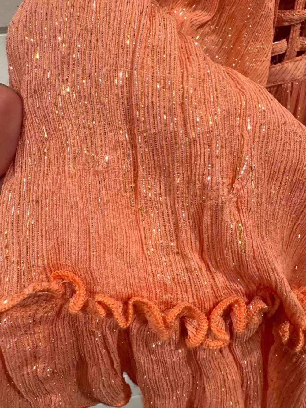Free People coral Seraphina metallic maxi dress